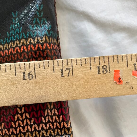 Fossil Key-Per Vinyl Coated Shoulder Tote Bag Approx 16.5" x 10.5" Multicolored - Picture 9 of 16